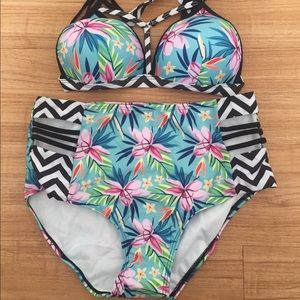High waisted 2 piece Bikini
